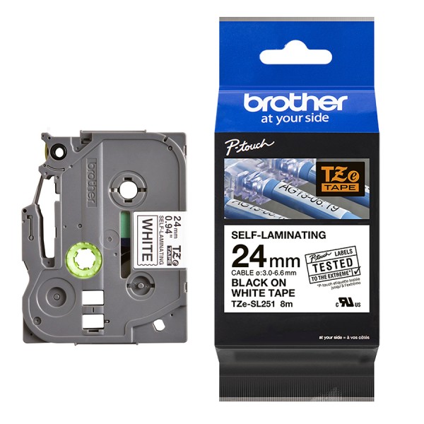 Brother P-Touch TZe Self-Laminating Cable Labels