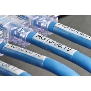 P-Touch Tape Cassette Self-laminating Cable Wrap Black on White 3.0-10.4mm TZeSL261 (W)36mm x (L)8Mtr