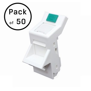HTC Angled Shutter Euro Keystone HTC-EMA50/WH White (H)50mm x (W)25mm x (D)30mm   