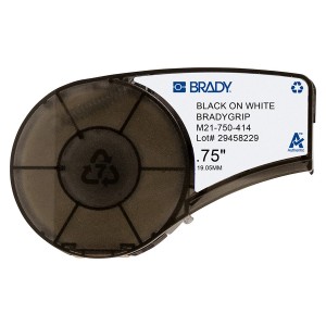 BradyGrip Print-on Hook Material M210/M211/BMP21-PLUS Black on White M21-750-414 (W)19mm x (L)3Mtr
