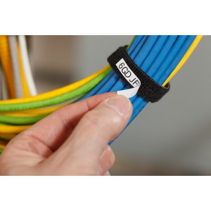 BradyGrip Print-on Hook Material M210/M211/BMP21-PLUS Black on White M21-750-414 (W)19mm x (L)3Mtr