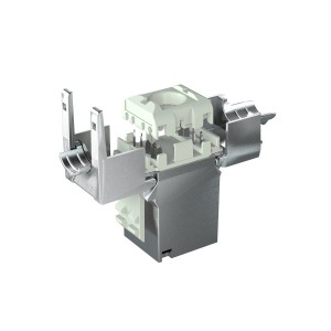 Keystone Jack Cat6A Solid Tool-Free 180 Deg Shielded YMJBP03208 Silver