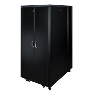 Soundproof Cabinet  Double Front Door Single Rear Door Up To 30dBA 2x 3 Way Integrated Fan Module LN-SP-32U7511-B-BL Black (H)32U x (W)750mm x (D)1130mm Weight 165Kg