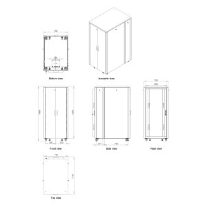 Soundproof Cabinet  Double Front Door Single Rear Door Up To 30dBA 2x 3 Way Integrated Fan Module LN-SP-32U7511-B-BL Black (H)32U x (W)750mm x (D)1130mm Weight 165Kg