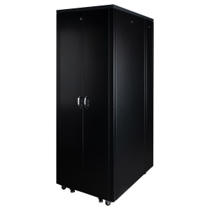 Soundproof Cabinet  Double Front Door Single Rear Door Up To 30dBA 3x 3 Way Integrated Fan Module LN-SP-42U7511-B-BL Black (H)42U x (W)750mm x (D)1130mm Weight 210Kg
