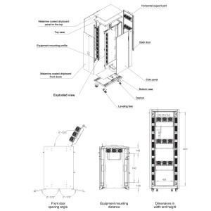 Soundproof Cabinet  Double Front Door Single Rear Door Up To 30dBA 3x 3 Way Integrated Fan Module LN-SP-42U7511-B-BL Black (H)42U x (W)750mm x (D)1130mm Weight 210Kg