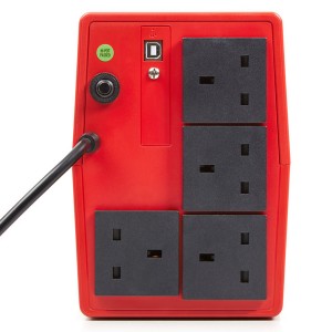 SPS 1100 ONE UK 1100VA 600W Line-Interactive UPS 4x UK Sockets Up To 20mins 662AF000010 Red (H)182mm x (W)130mm x (D)320mm Weight 8.2Kg