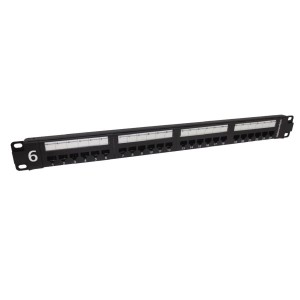 HTC Patch Panel Cat6 Unshielded 24Port Rear Punch HTC-C6U-PP241U/BK/A Black (H)1U x (W)19" ABS Facia  