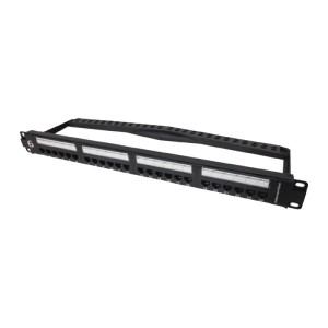 HTC Patch Panel Cat6 Unshielded 24Port Rear Punch HTC-C6U-PP241U/BK/A Black (H)1U x (W)19" ABS Facia