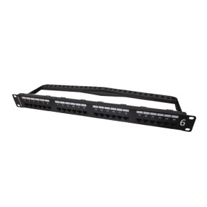 HTC Patch Panel Cat6 Unshielded 24Port Rear Punch HTC-C6U-PP241U/BK/B Black (H)1U x (W)19" Metal Facia