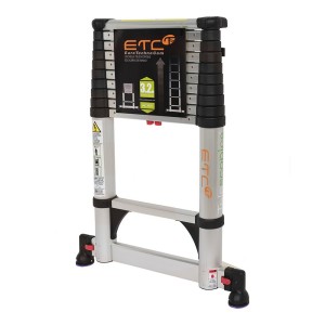Telescopic Ladder With Stabilisers 11 Treads Aluminium EN131-6:2015 Weight 10.1kg Extension Height 5.3Mtr Closed Height 0.845Mtr