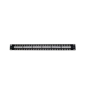 Modular Keystone Panel (Flat) Unloaded Cat6A Shielded 48Port With Fixed Rear Cable Management YPPBP03735 Black (H)1U x (W)19"