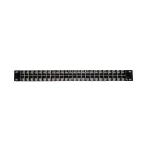 Modular Keystone Panel (Flat) Unloaded Cat6A Shielded 48Port With Fixed Rear Cable Management YPPBP03735 Black (H)1U x (W)19"