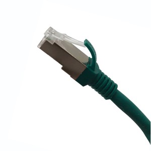 Patch Lead Cat6A S/FTP LSZH Moulded Boot 26AWG Green (L)0.3Mtr