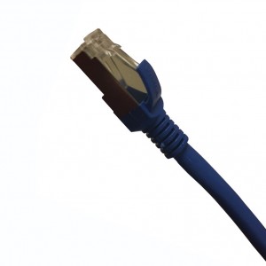 Patch Lead Cat6A S/FTP LSZH Moulded Boot 26AWG Blue (L)0.3Mtr