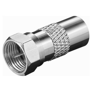 RF Adaptor TV Coaxial Plug F-Type Plug 75Ohm Silver