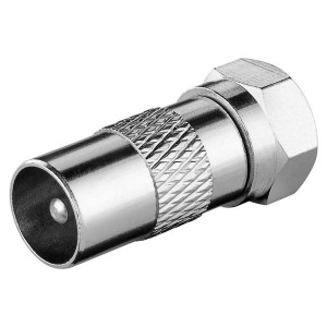 RF Adaptor TV Coaxial Plug F-Type Plug 75Ohm Silver