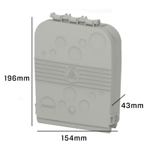 Wall Mountable Fibre Enclosure 2x SC/APC Sx C/w Adaptors & Pigtails 760253783 Grey (H)196mm x (W)154mm x (D)43mm