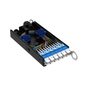 U-Series Splice Cassette 24 Fibre SM OS2 12x LC Duplex C/w Pigtails A7UD24BPAX-01AK Black