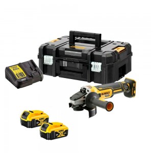 XR Brushless 125mm Angle Grinder DCG405P2-GB 18V Li-Ion 2 x 5.0Ah Battery
