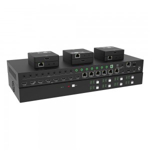 HDMI to HDBaseT Matrix Kit 8x8 4K @ 70m 1080p @ 70m 8x HDMI-In 6x HDBaseT & 2x HDMI-Out 6 Receivers