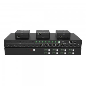 HDMI to HDBaseT Matrix Kit 8x8 4K @ 70m 1080p @ 70m 8x HDMI-In 6x HDBaseT & 2x HDMI-Out 6 Receivers