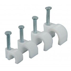 Round Cable Clip 4.5mm White   