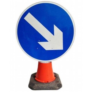 Cone Mounted Sign Keep Right Circle (Dia)750mm